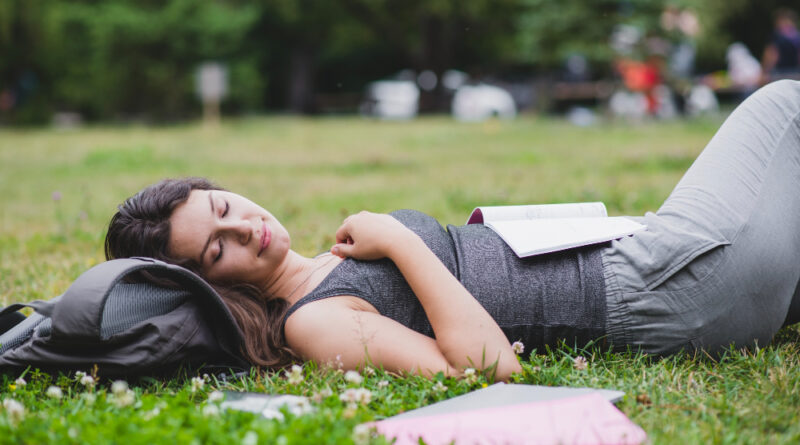 peaceful women lying