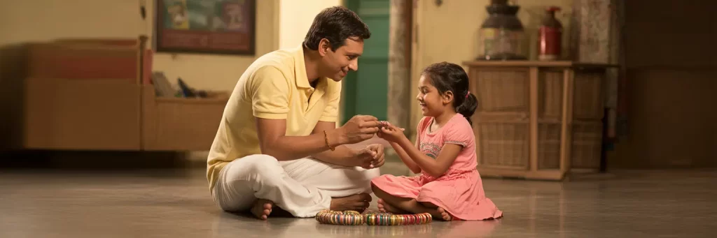 Father helps his daughter