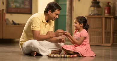 Father helps his daughter