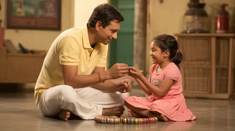 Father helps his daughter